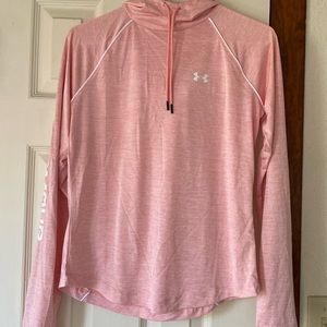 NWOT Under Armour Small UA Women' Velocity Tech Hoodie Pink Long Sleeve Shirt
